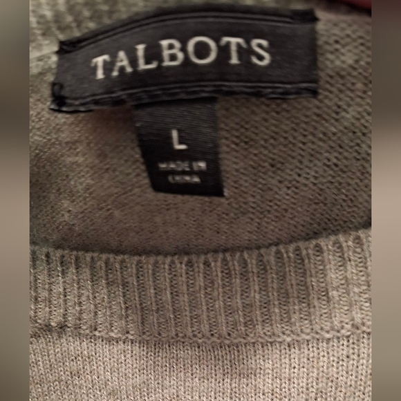 Talbots Womens Soft Lambswool Sage Green Sweater Bird Size Large Wool - Picture 3 of 4
